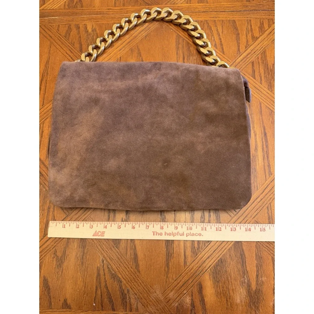 Viola Castanelli Brown Suede Leather Shoulder Bag Purse
